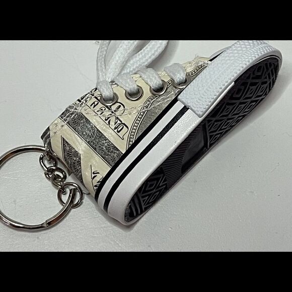 Money Faux Print Shoe Keychain - Picture 3 of 4